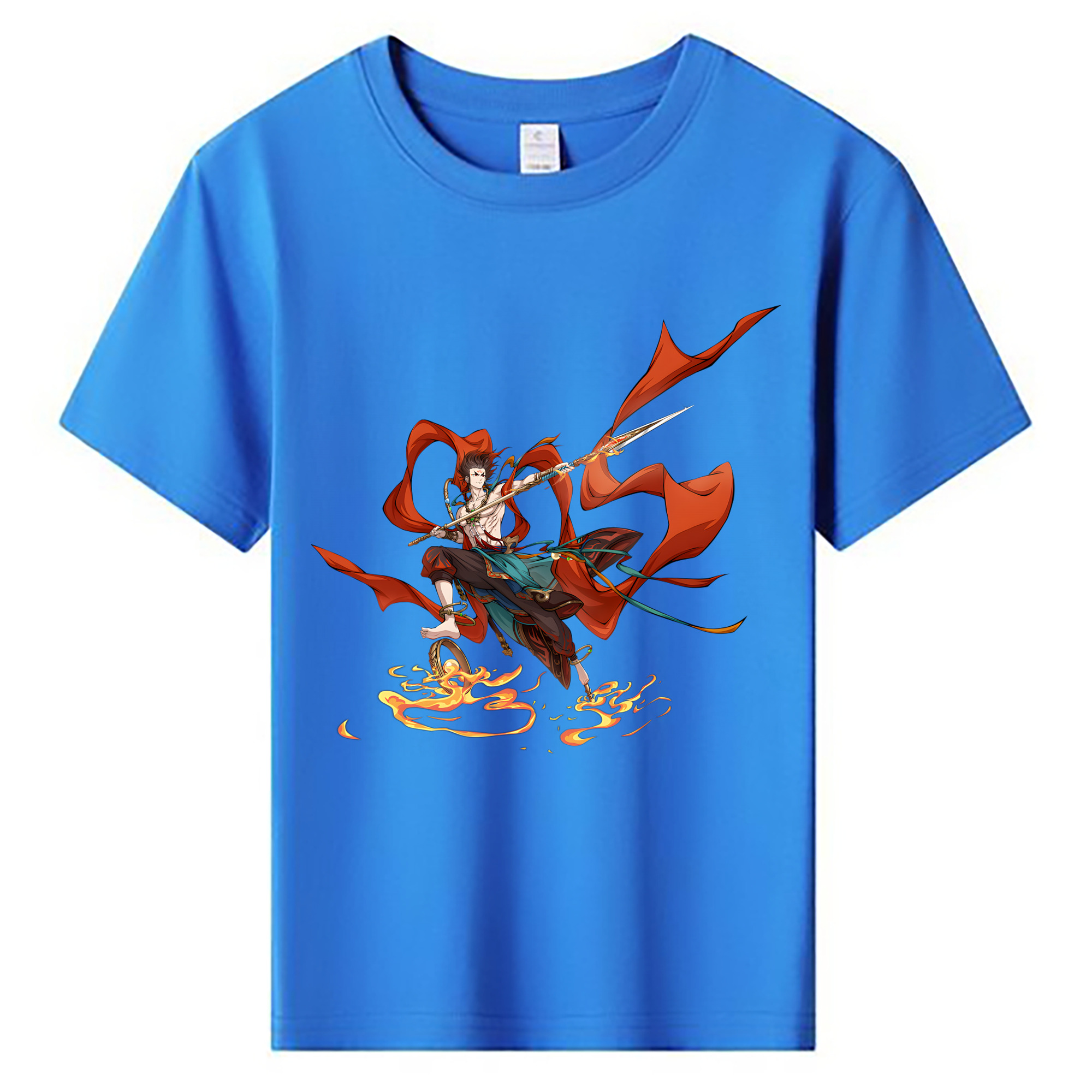 （画像用） Ne Zha 2 ナタ 魔童の大暴れ 綿100％キッズTシャツ（フロントプリント）